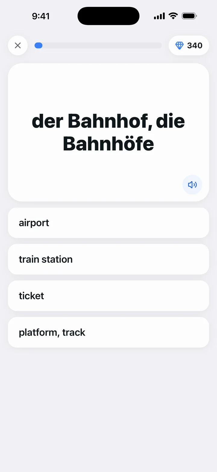 Ein Test mit einem Tipp: Die richtige Antwort wird grün, dazu „Richtig!“