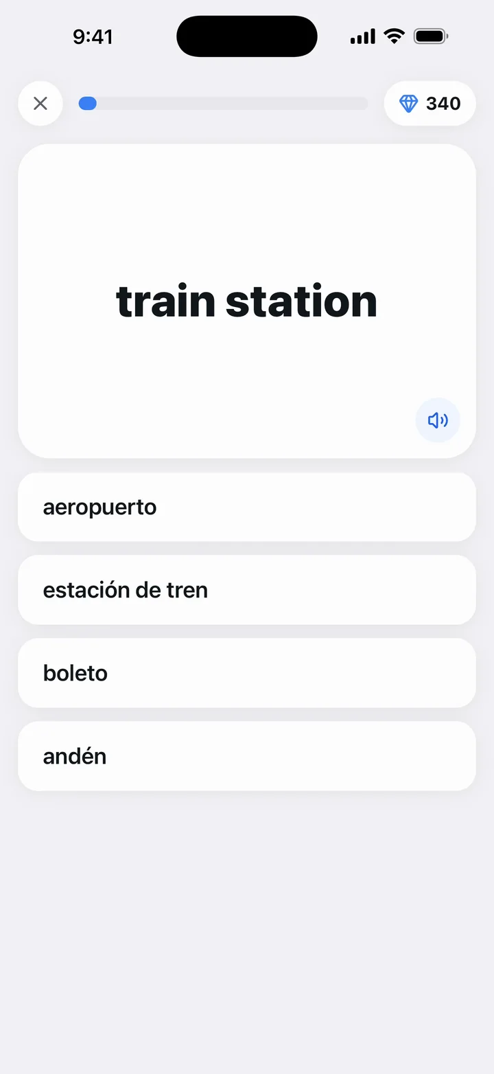 Un test de un toque: la respuesta correcta se pone verde y aparece «¡Correcto!»