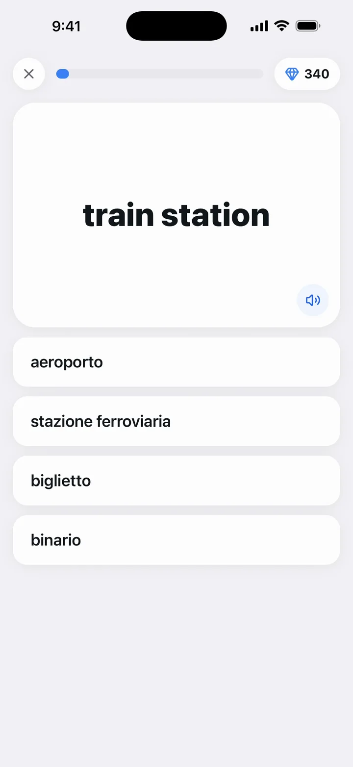 Un test con un tocco: la risposta giusta diventa verde e compare Giusto!